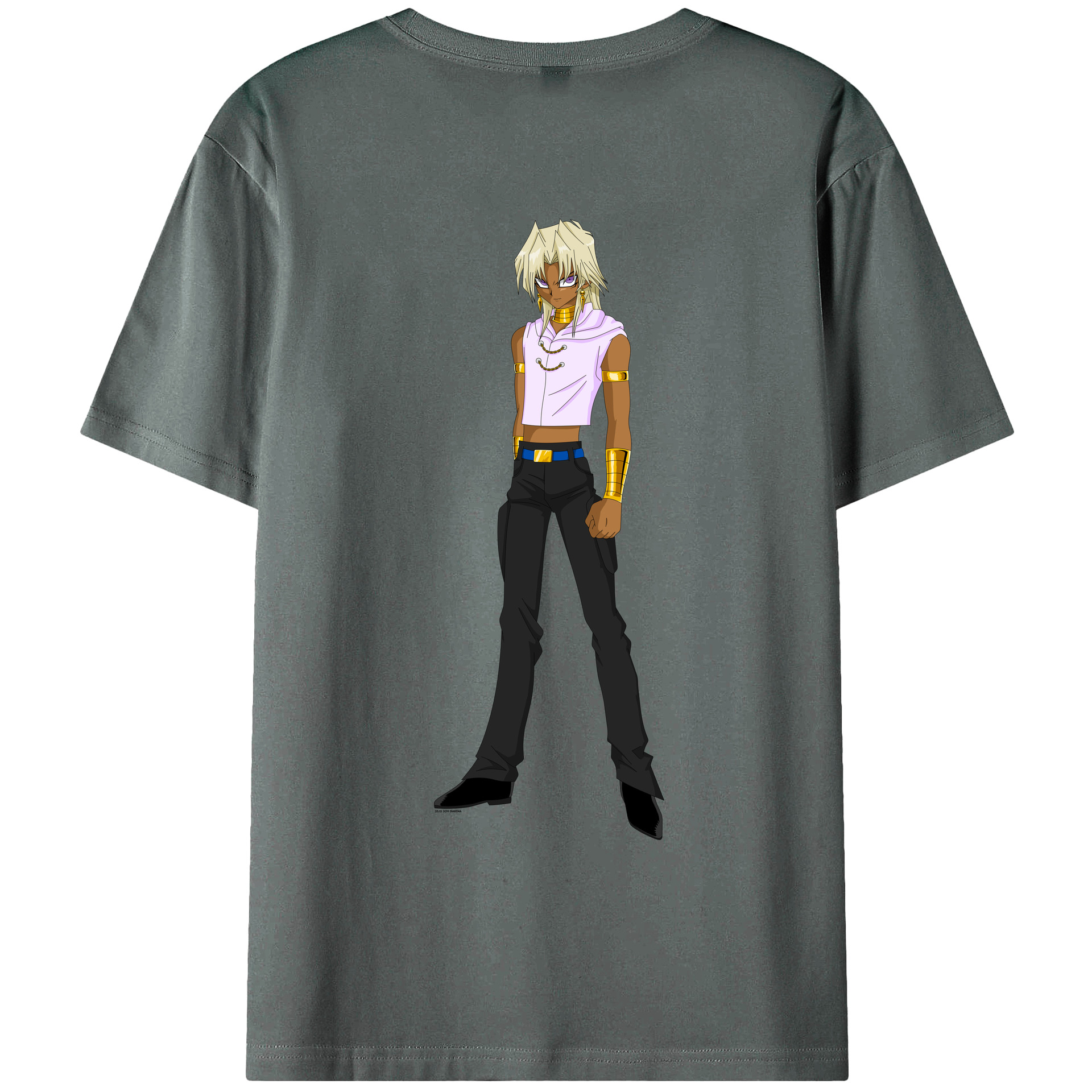 （画像用） 遊☆戯☆王 Yu-Gi-Oh! 綿100％ メンズ半袖Tシャツ（バックプリント） 通気性